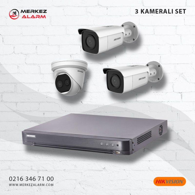Hikvision 3 Kameralı Set